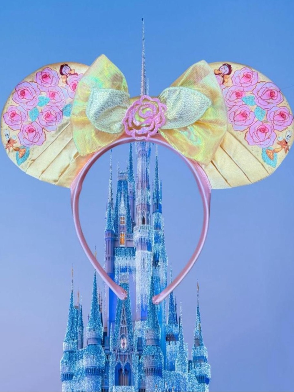 Disney Princess Rose Gold Floral Mouse Ear Headband for Kids